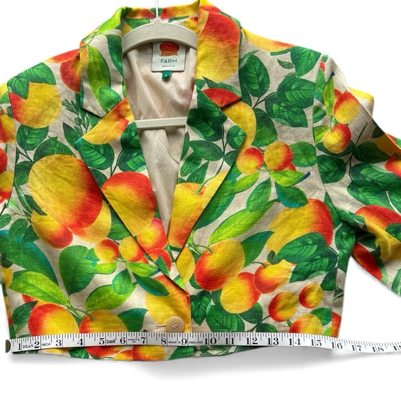 Farm Rio Tropical Citrus Orange Cropped Jacket Mini Skirt Set Iconic Print Sz S - Picture 6 of 15